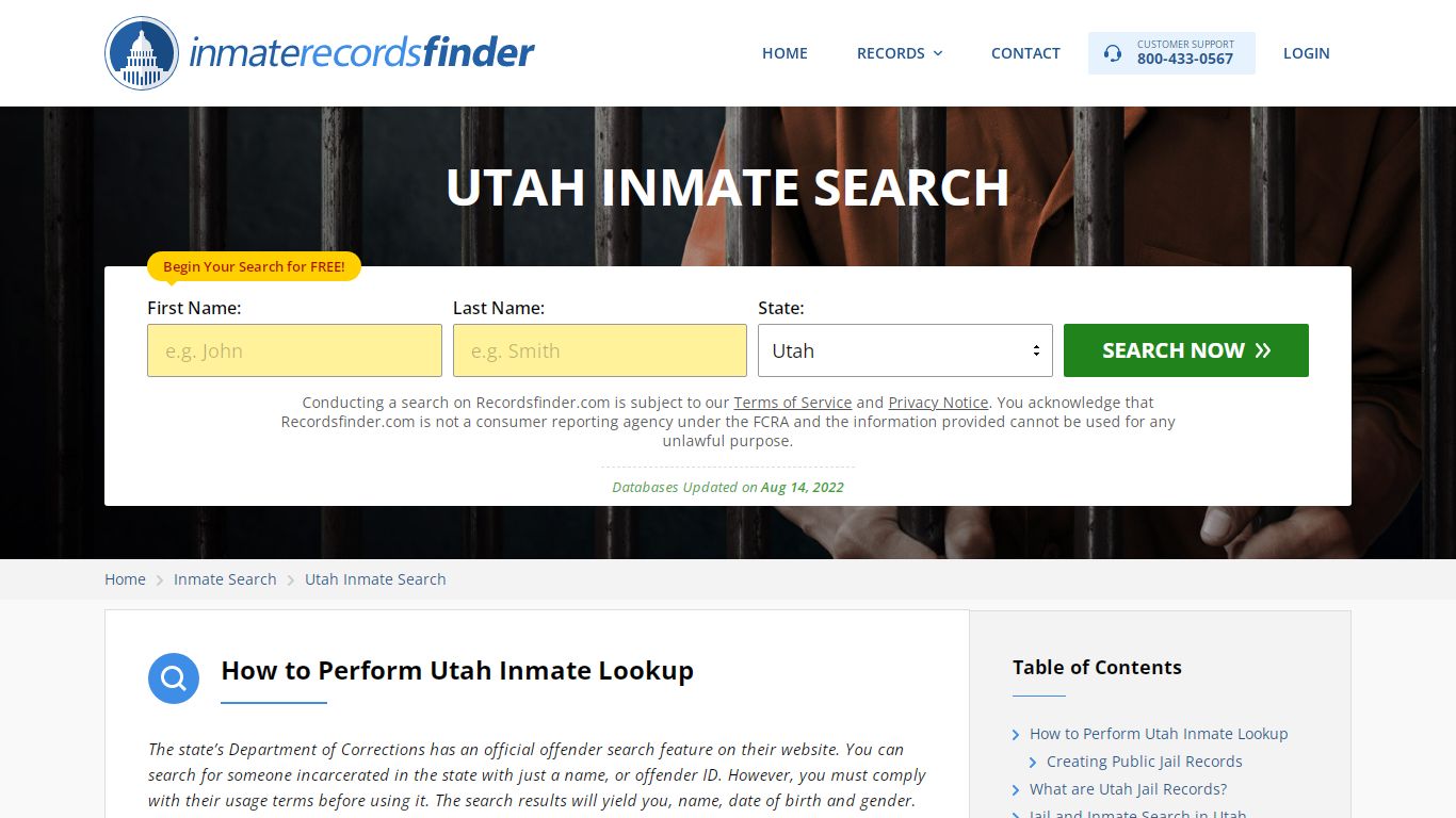 Utah Inmate Search - Jail & Prison Records Online